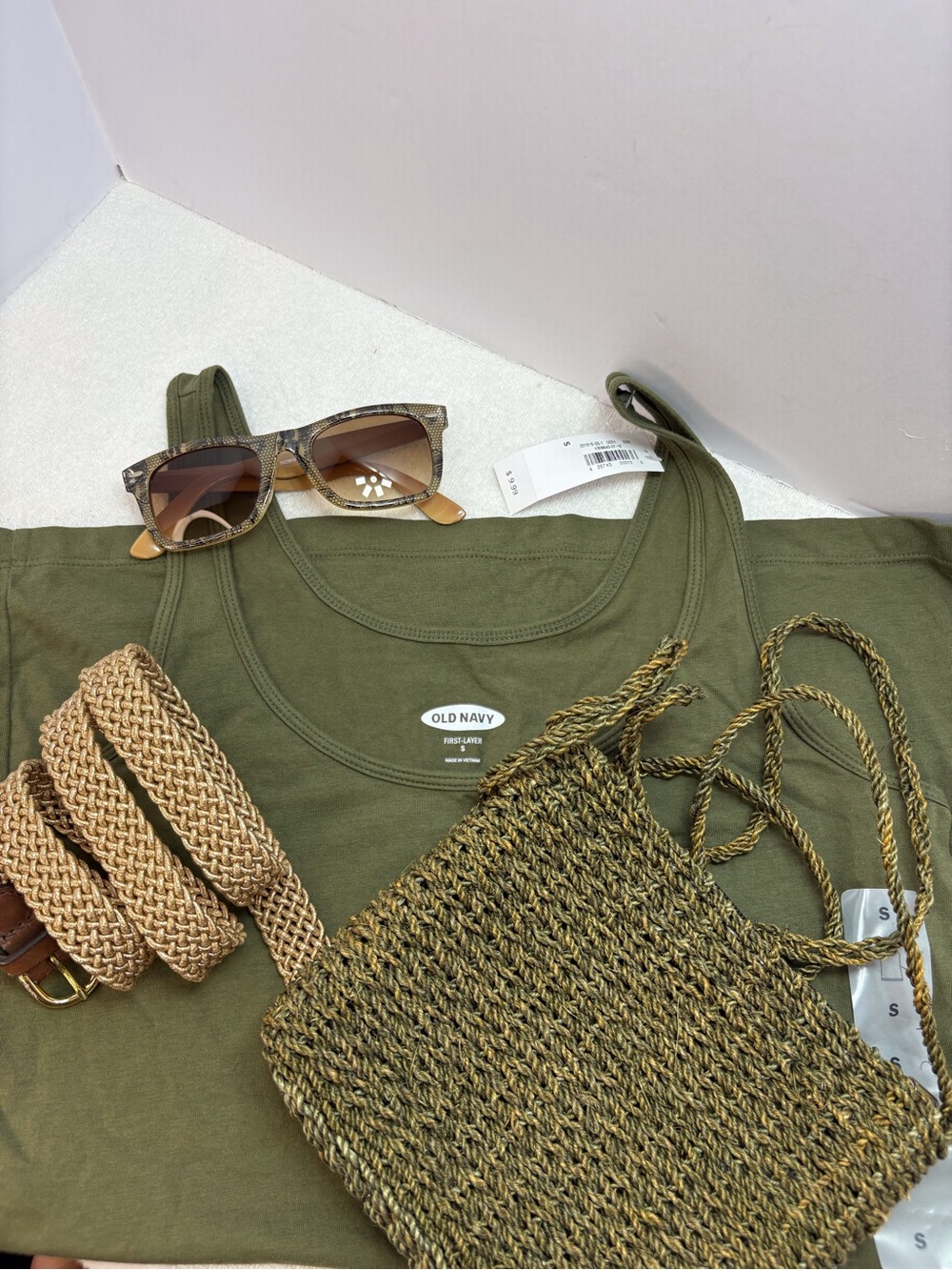Bnwt Old Navy Tank Top Crossbody Sunnies and Belt Bundle.